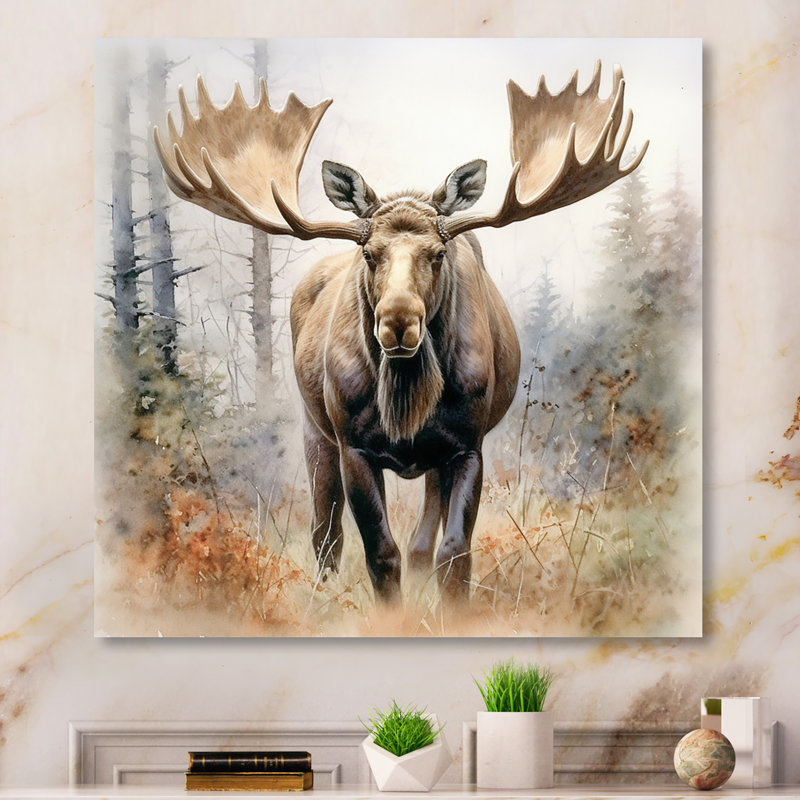 Moose Serenity II - Moose, art mural encadré, Toile tendue, H 36 po x l 36 po x P 1,5 po