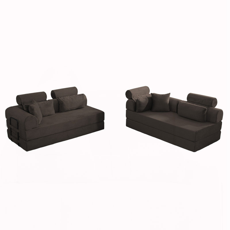 Canapé modulaire en L, Tissu brun