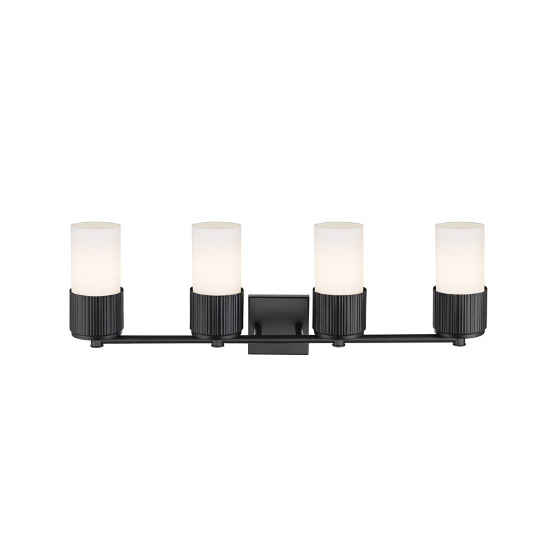 Éclairage pour meuble-lavabo mural 4 po Bolivar, Blanc, Noir mat