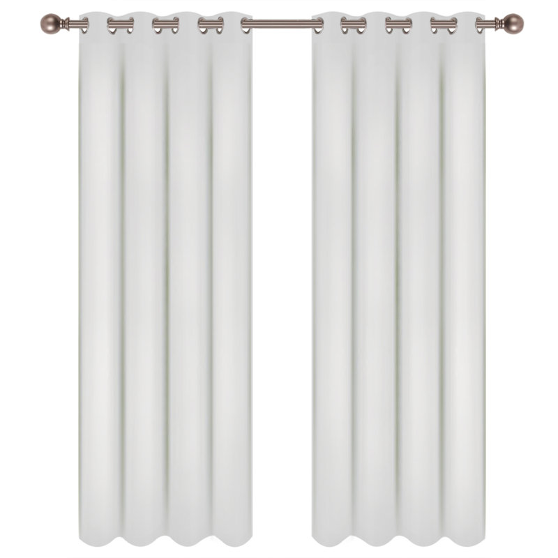 Baarde Blackout Curtain Single Panel, White, 54" x 84"