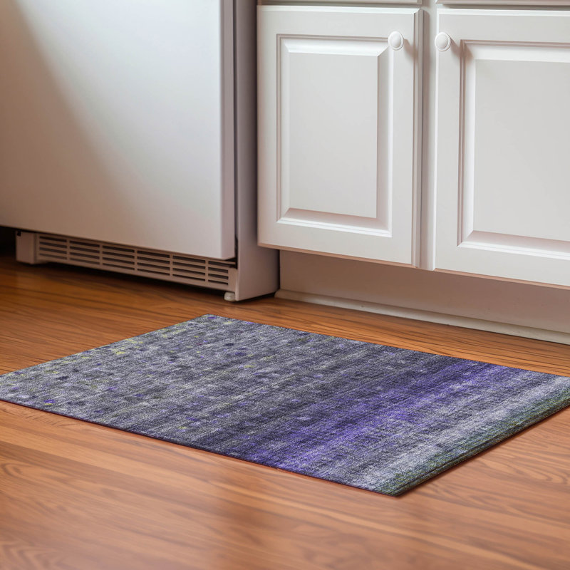 Premium Machine Washable Mayfield Stripes Rug, 1'8" x 2'6", Purple