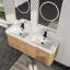 Ensemble de meuble-lavabo mural double 60 po avec plateau en résine Warnor, ensemble de meuble-lavabo double 60 po avec lavabo en résine-686796327-686796326