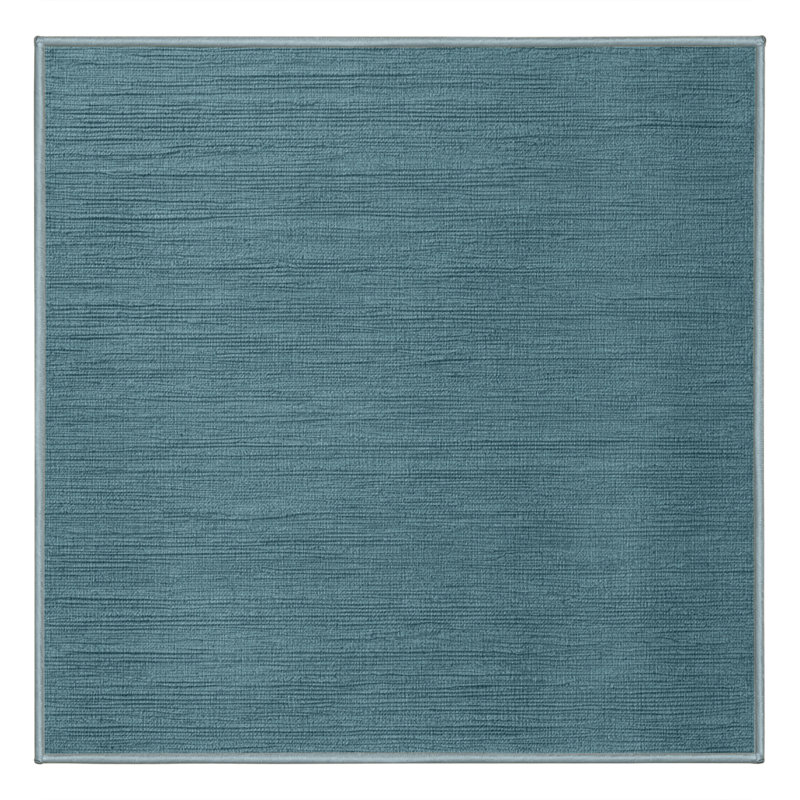 Tapis bleu uni lavable à la machine, Carré 3 pi