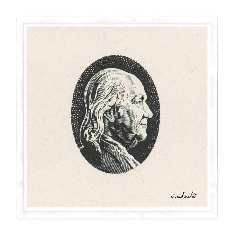 Ben Franklin - reproduction de cadre photo, Blanc