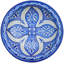 Assiette décorative en céramique bleue / blanche