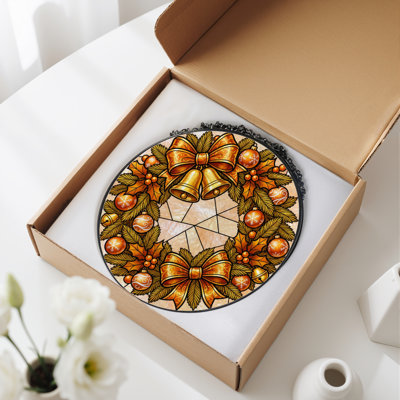 Panneau de vitrail 12 "H Christmas Ornaments