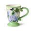 Ensemble de 4 tasses Garden Path - tasses à café sur pied en céramique 14 oz avec motif floral d'hortensias rose, mauve et blanc - va au lave-vaisselle, parfait pour le thé, le café et les cadeaux