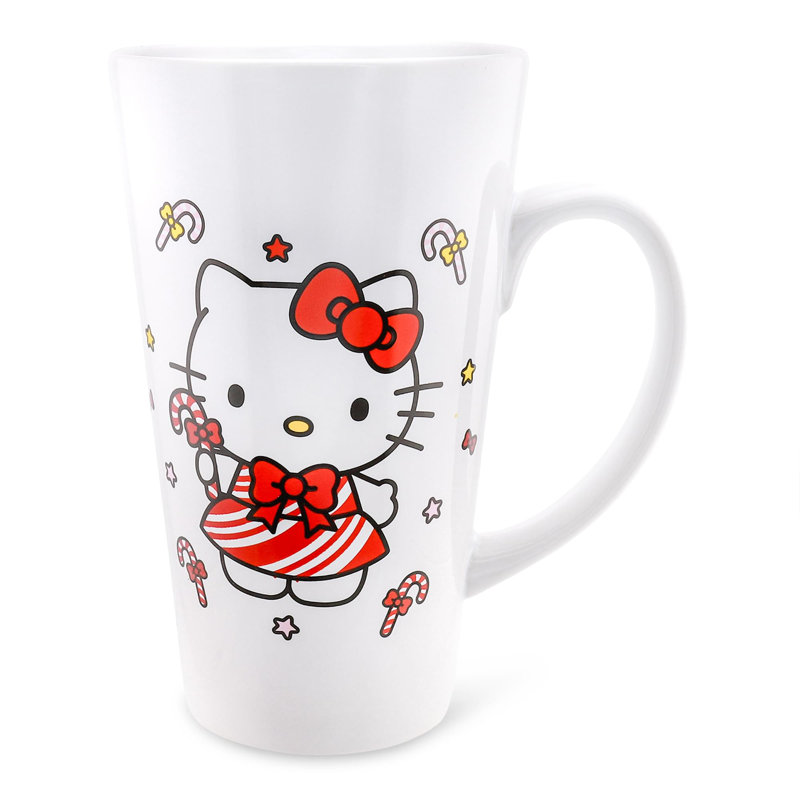 Grande tasse à lattes en céramique Sanri Hello Kitty Peut contenir 16 onces