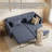 73.8" Linen Round Arm Convertible Sofa-471049889