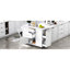 Îlot de cuisine, conception rétro, poubelle inclinable de 9 gallons, organisateur coulissant à 2 niveaux, abattant, plateau en faux marbre blanc, porte-serviettes, 5 roulettes amovibles-1517004795