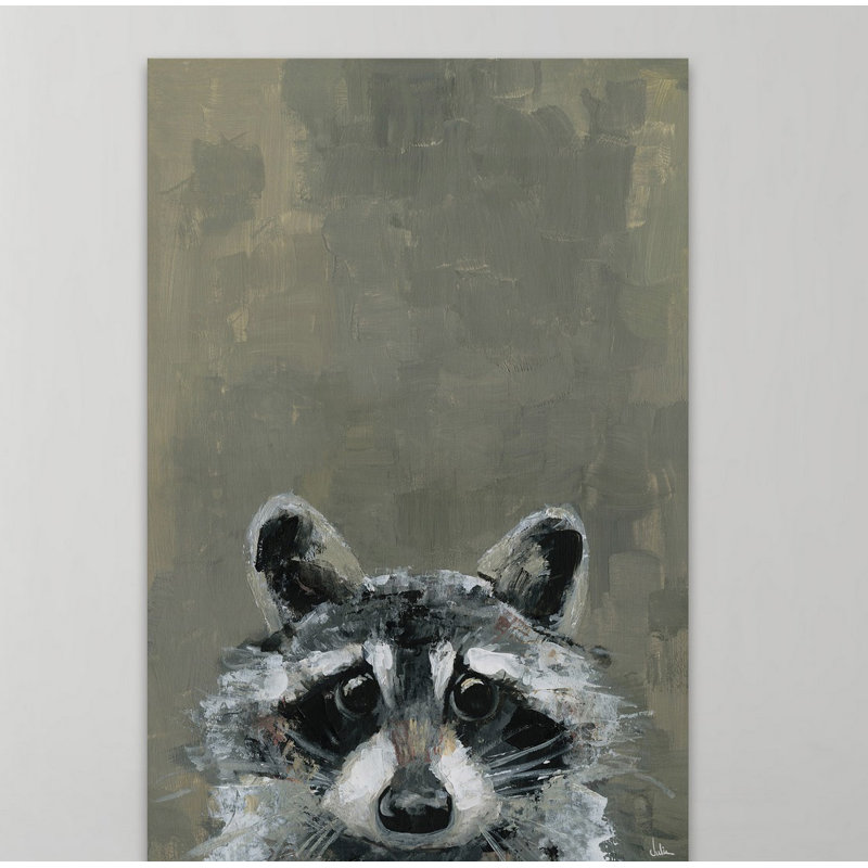 «Look Raccoon», reproduction sur toile tendue, H 24 po x l 16 po x P 1,5 po
