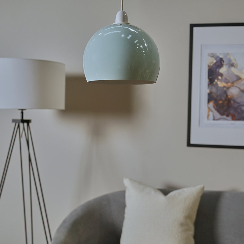 Arco 14.7cm H Metal Round Pendant Shade ( Clip On ), Pale Blue