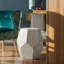 18x18x21" Hexagonal Capes Capiz Stool, Cream/Yellow