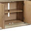 Armoire console en chêne naturel à motif soleil levant et motif taupe Dodie