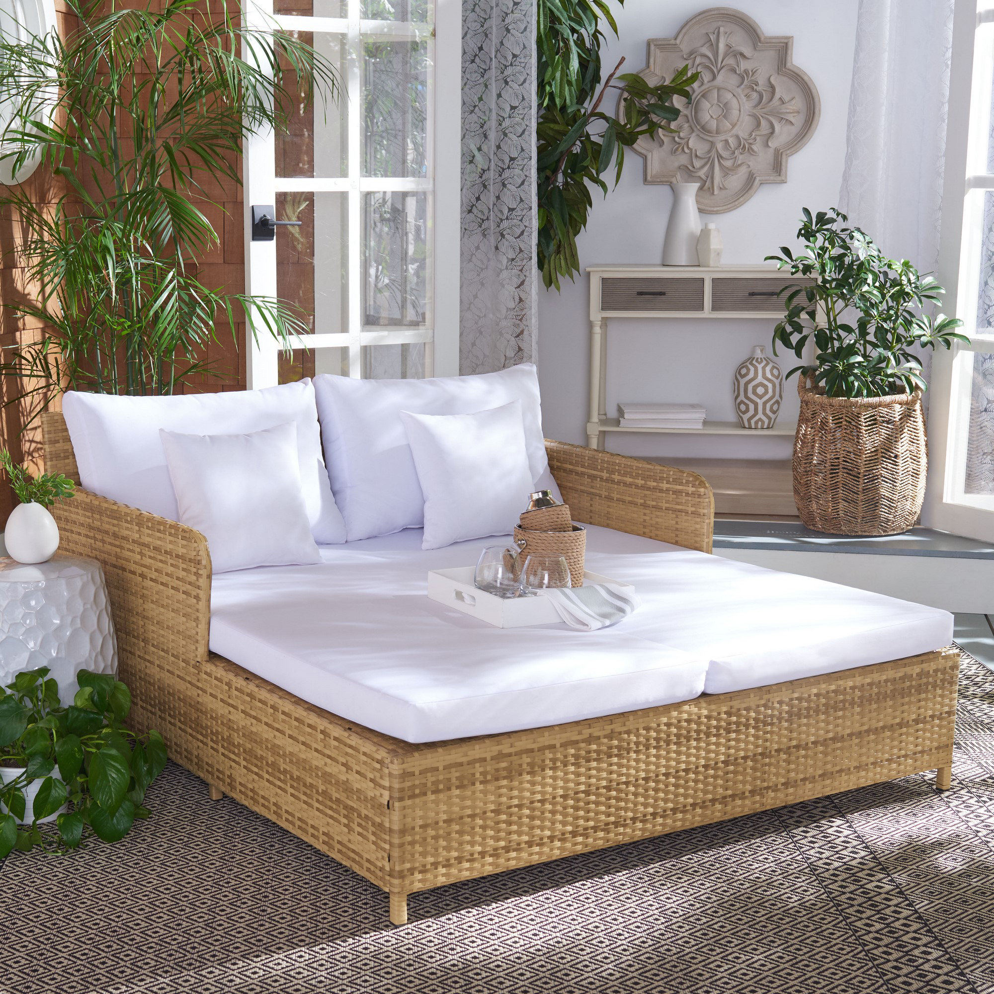 Rattan store trundle bed