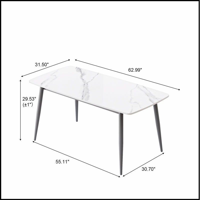 Table de salle à manger Modern, Gris foncé / Blanc