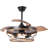 42" Retractable Ceiling Fan with Light and Remote, Black Finish Farmhouse Caged Ceiling Fan with Quiet Reversible DC Motor