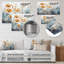 Décoration murale en métal orange et bleu discret Botanicals II-282840953