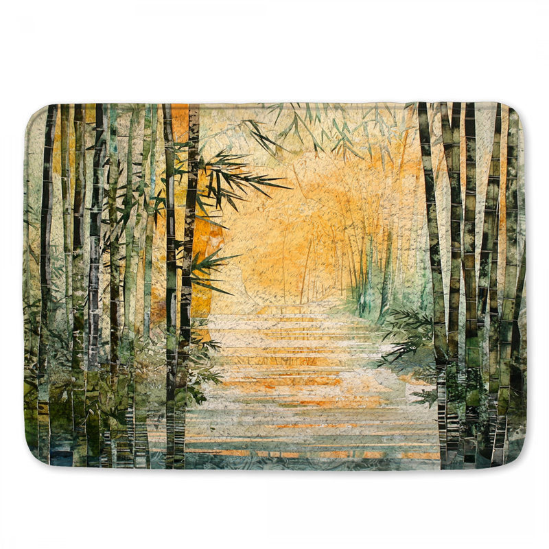 Tapis pour salle de bain en rayonne de bambou, L 24 po x L 17 po