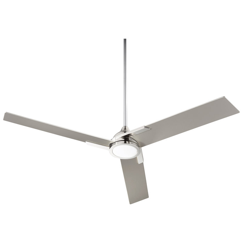 Gatien 56'' Ceiling Fan with Light Kit, Polished Nickel
