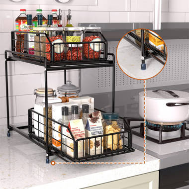 Plastic;Steel Under Sink Organizer MooJ Color: Black