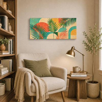 Art mural rétro sur toile, palmier tropical