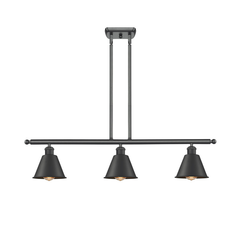 Dallyn 3 - Light Kitchen Island Pendant, 6 Watt Vinage LED Bulb, Polished Nickel, Polished Nickel