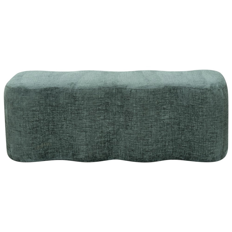 Jacqualessa Chenille Bench, Dark Green Chenille