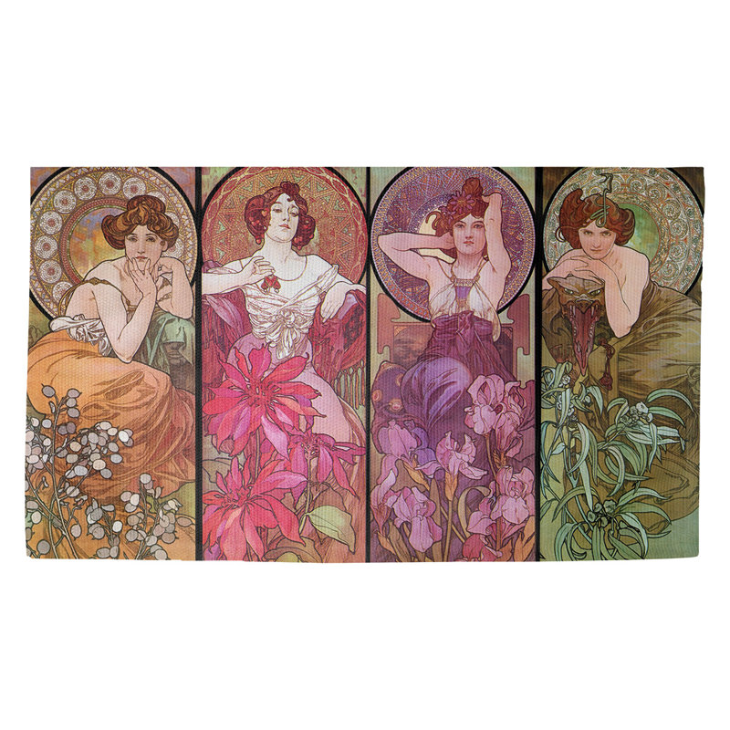Tapis mauve quatre gemmes Magdaleno, Rectangulaire 3 pi 3 po x 5 pi 3 po