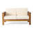 Miller Outdoor Acacia Wood Loveseat And Coffee Table Set With Cushions-1804386052