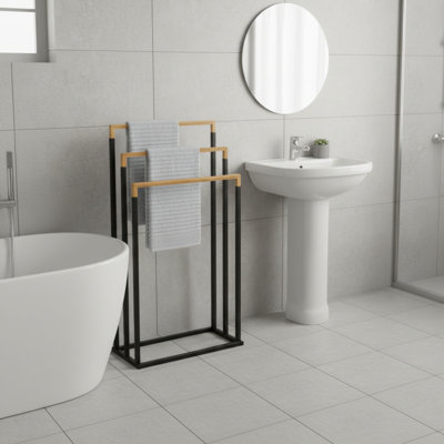 17.7 " 3 - Bar Freestanding Towel Rack