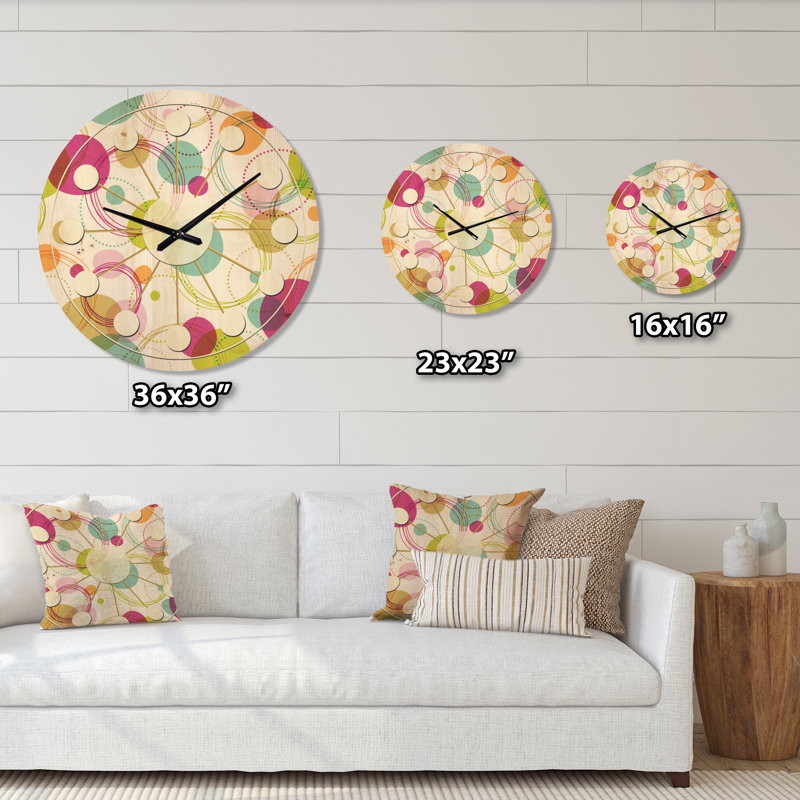 Horloge murale circulaire en bois II, Grand
