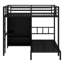 Lit superposé en métal avec bureau pliant, garde-robe à DEL