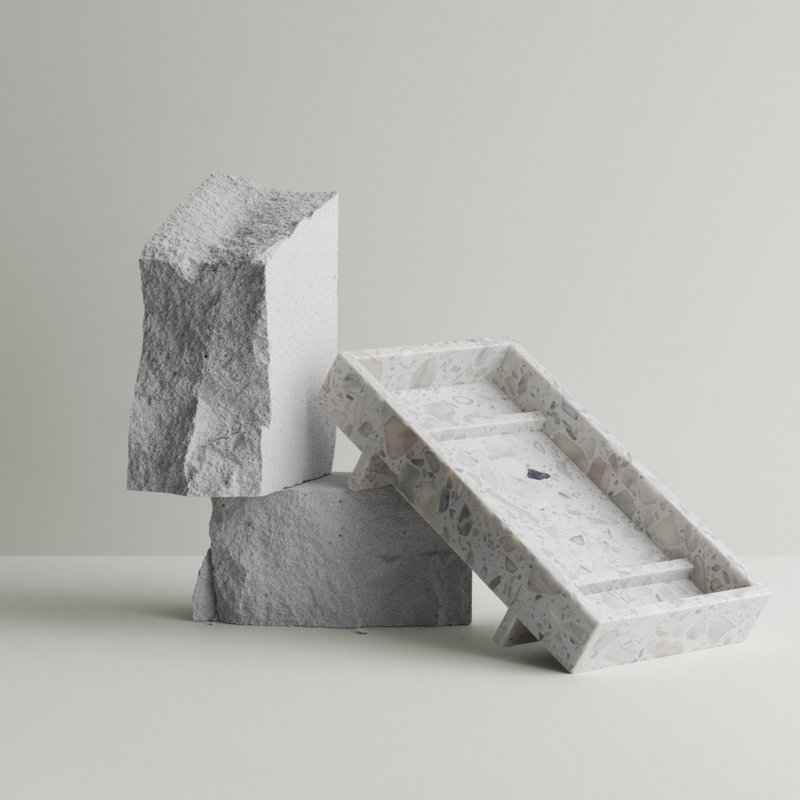 ABENTO Marble Tray, Nimbus Cloud