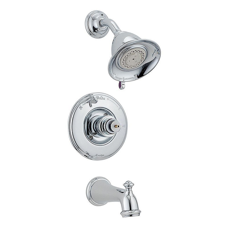 Garniture de robinet de baignoire et douche avec moniteur Victorian, Chrome