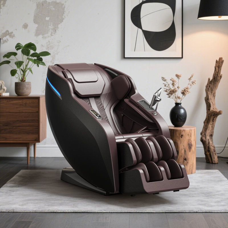 Fauteuil de massage Laimas pour tout le corps avec coussins gonflables, Zero Gravity, piste 3D en L, thermothérapie, repose-pieds, fauteuil inclinable Shiatsu, contrôle Bluetooth