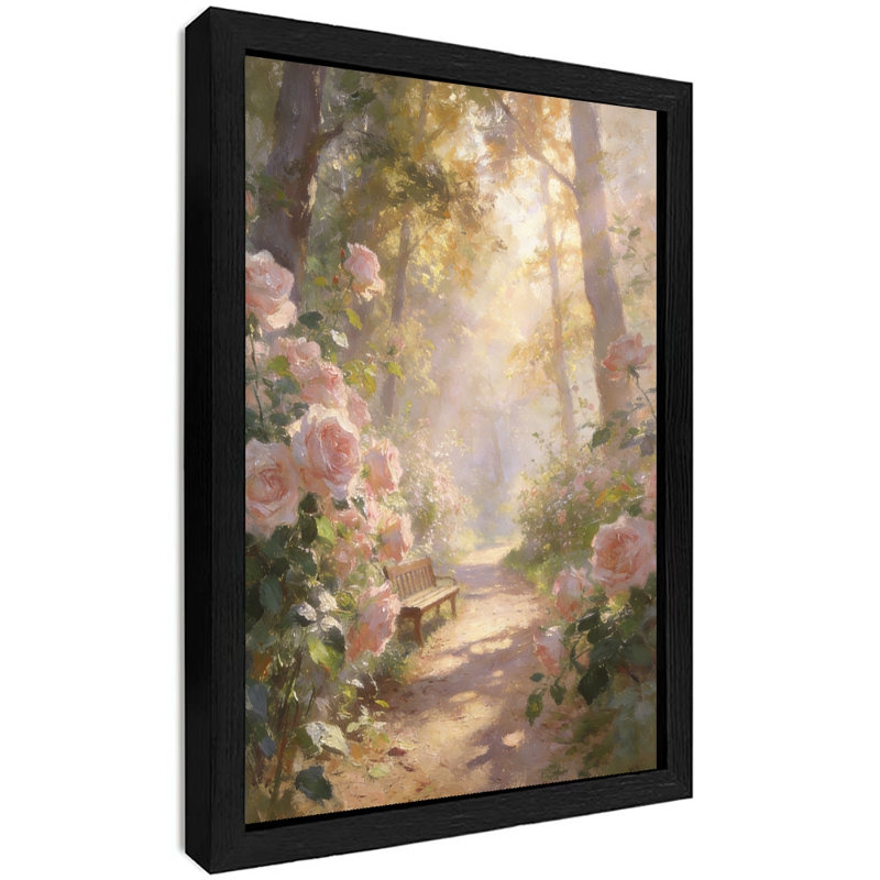 "Black Dreamy Rose Garden", art mural de style français, impressions encadrées, H 11 po x l 9 po