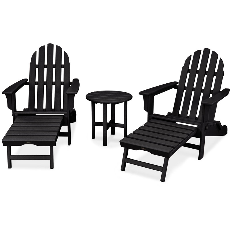 TREX Outdoors Cape Cod 3-Piece Ultimate Adirondack Set, Charcoal Black