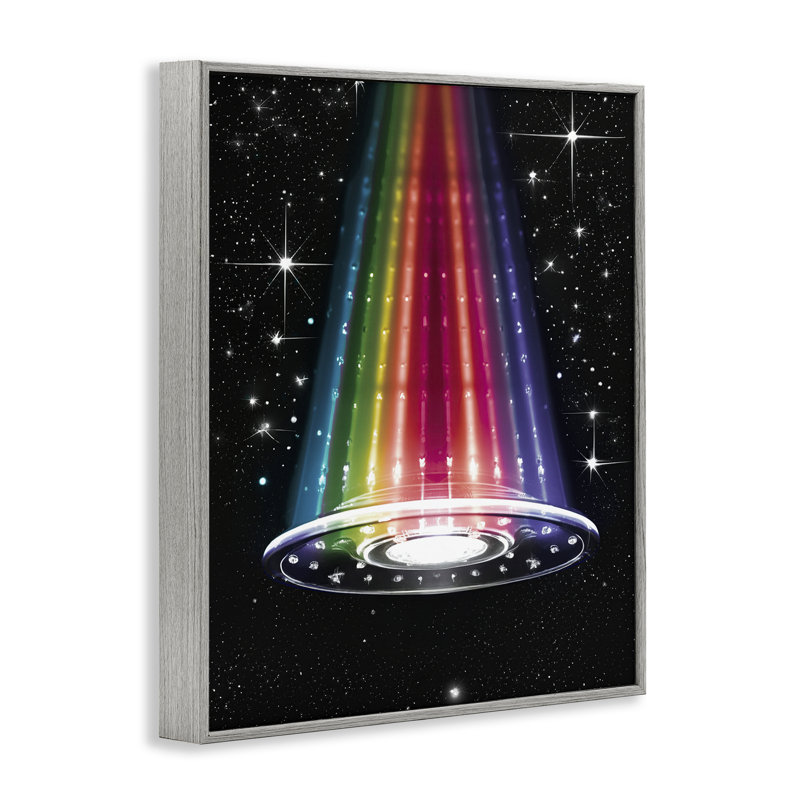 Giclée arc-en-ciel arc-en-ciel UFO, design par Sasha, Estampe numérique Farmhouse, H 20 po x l 16 po