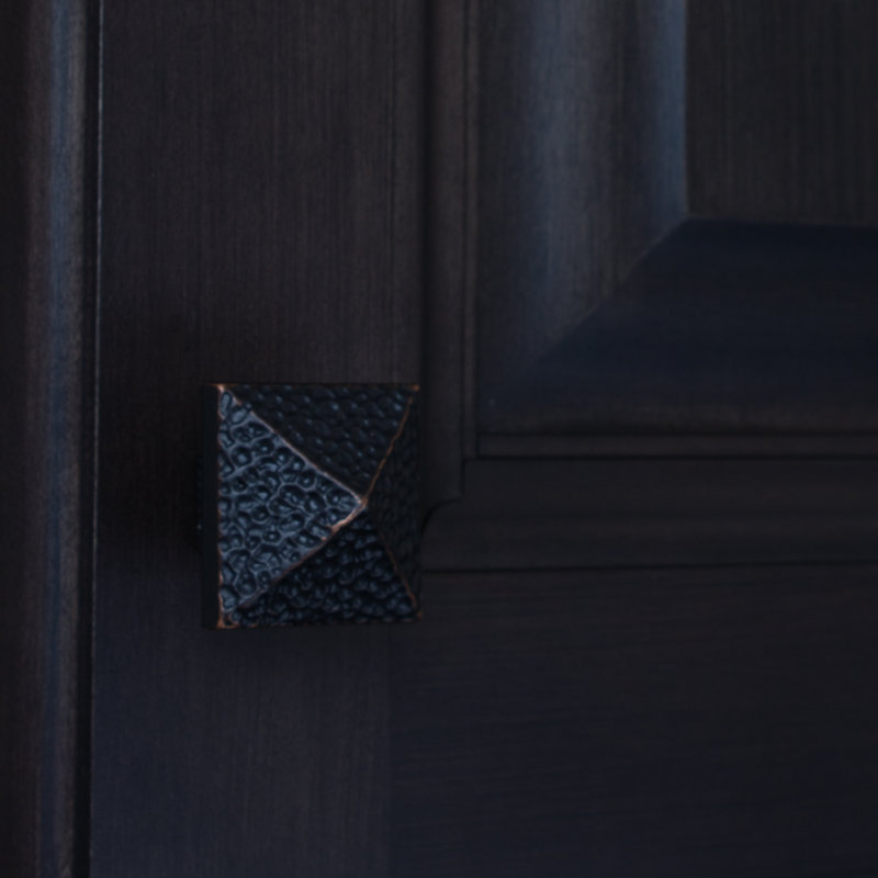 1 1/8" Length Square Knob, Oil Rubbed Bronze
