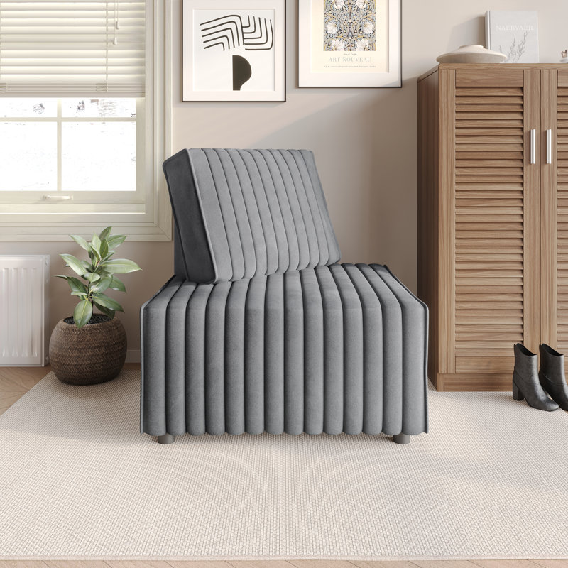 Siège d'angle en velours gris clair, Gris clair
