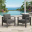 Ensemble de 2 fauteuils de patio en métal toutes saisons avec coussins gris épais, capacité de 330 lb-1661532205