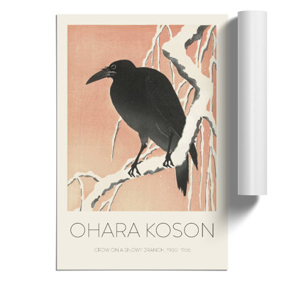 Crow Upon A Snowy Branch by Ohara Koson - No Frame Painting