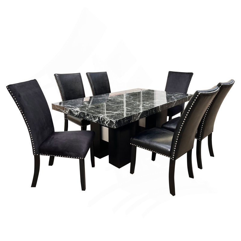 JHOANNA 5PC DINING TABLE SET, Black