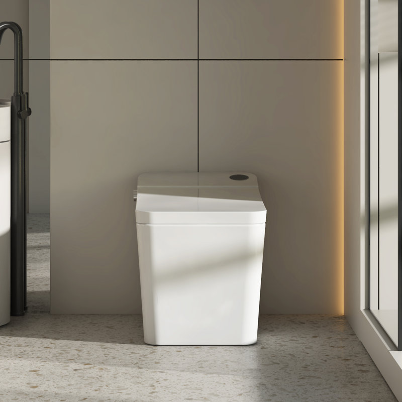 Smart Toilet With Built-In Heated Seat,1.34GPF, Auto Open/Close, Auto Flush, Adjustable Seat Temp, Night Light ,Elongated Toilet