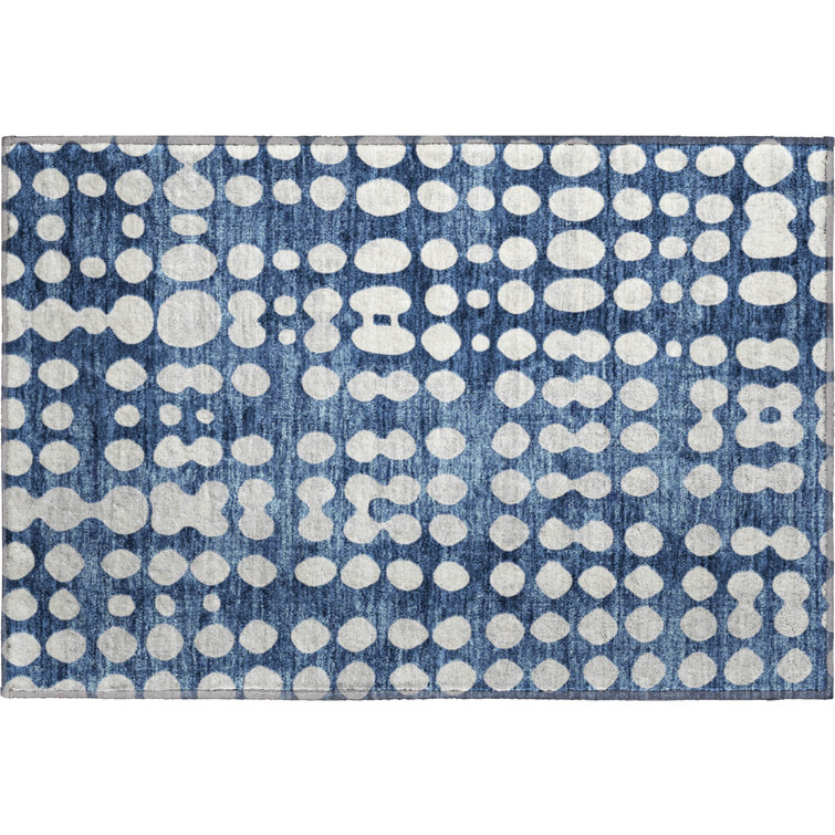 Premium Machine Washable Prisco Navy Rug
