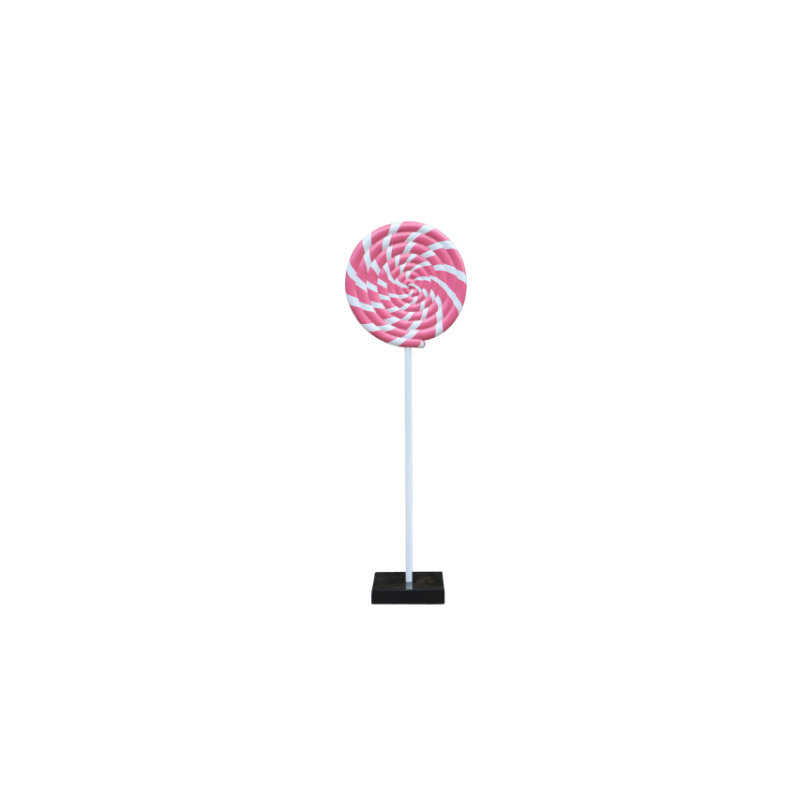 Henebry Swirl Lollipop Over Sized Statue, Pink