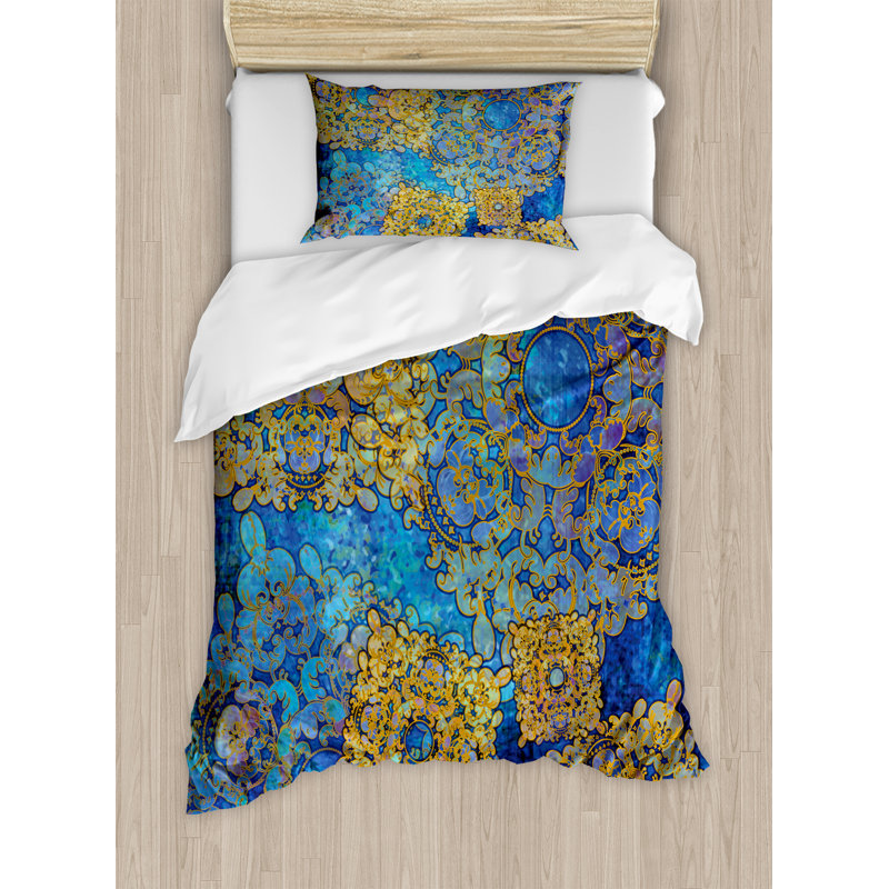 Modern & Contemporary Polyester Floral Duvet Cover, Twin