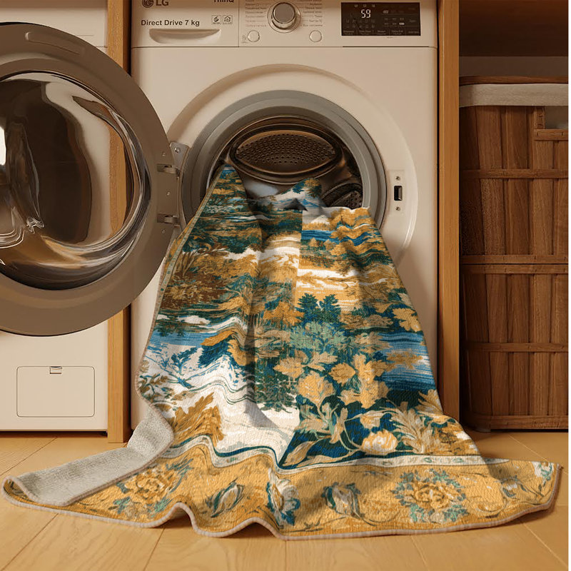 Machine Washable Persian Brown Area Rug, Rectangle 2' x 3'