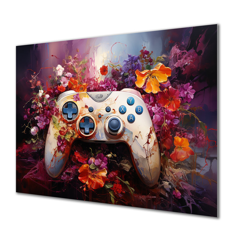 Blooming Multicolor Gaming contrôleur - jeux vidéo, art mural en métal MT136777, H 12 po x l 20 po x P 1 po